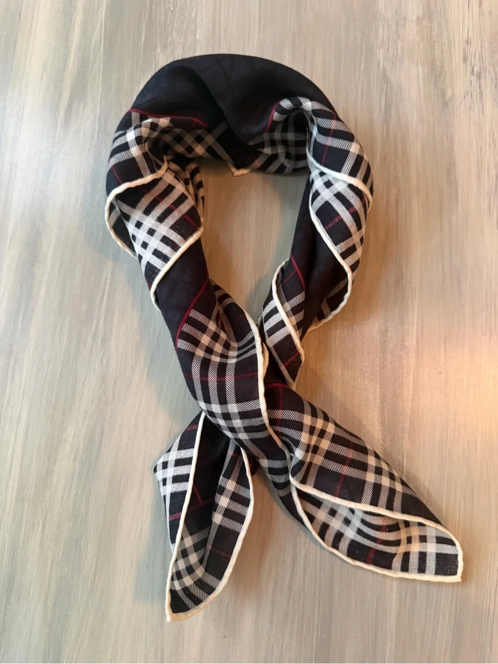 Burberry Plaid Equestrian Scarf Embroidered Logo Horse Motif neckwear Bag scarf